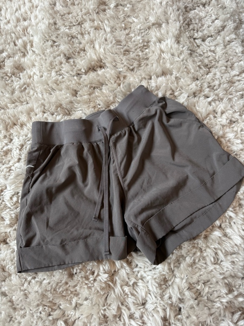 Zella Olive Gray Athletic Drawstring Shorts